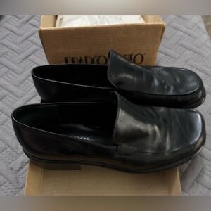 Franco Sarto Black Leather Loafer Shoes
